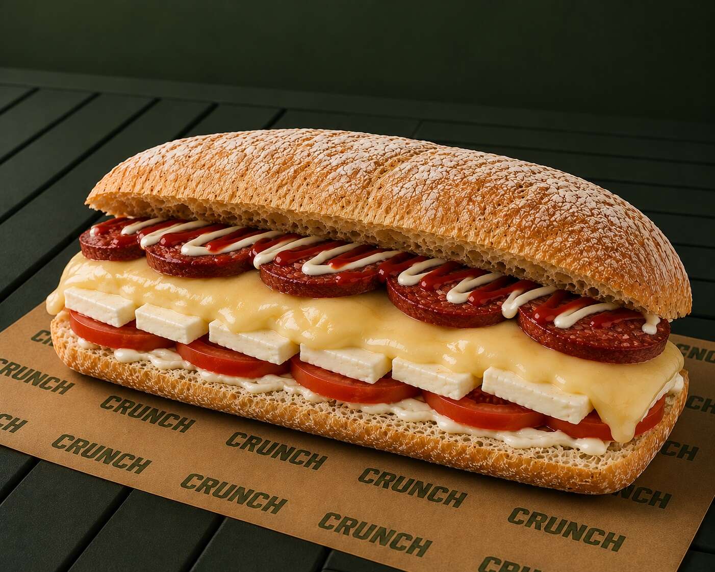 Sucuklu Kaşarlı Hellimli Tost
